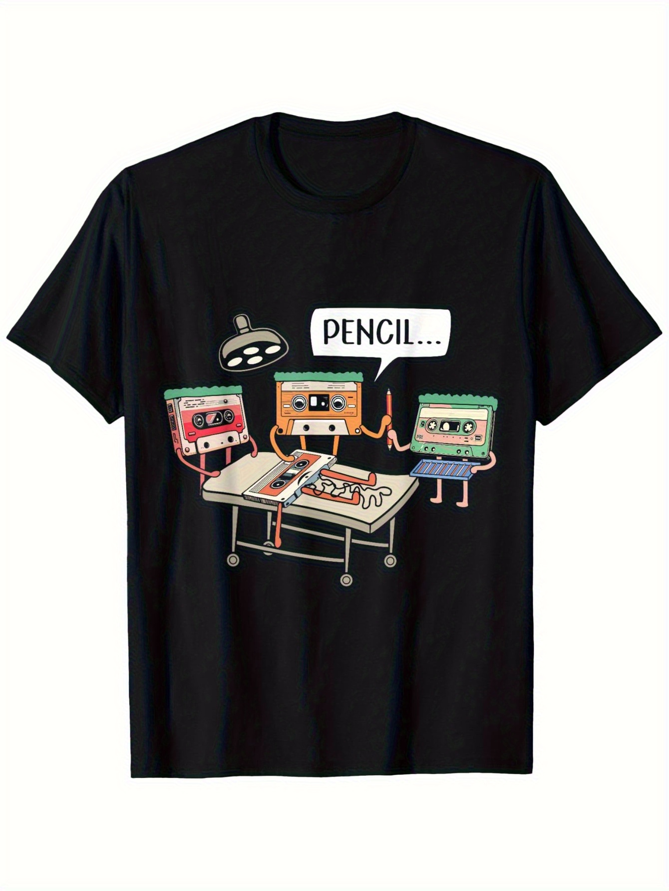 เสื้อยืดผู้ชายผ้าฝ้ายสีดำลายกร - Men'S Fashion From The 80S บทวิจารณ์และราคา