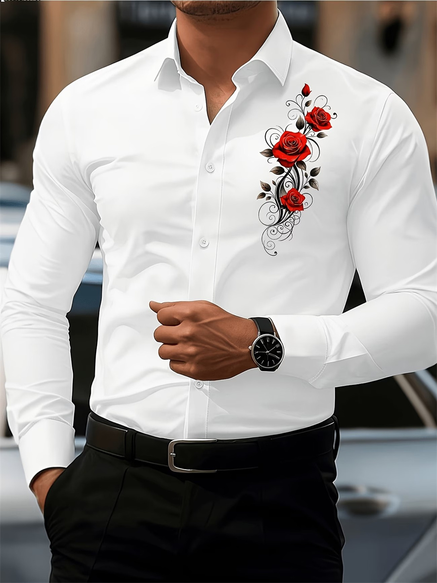 เสื้อเชิ้ตแขนยาวพิมพ์ลายดอกกุห - Men'S Fashion Outfits บทวิจารณ์และราคา