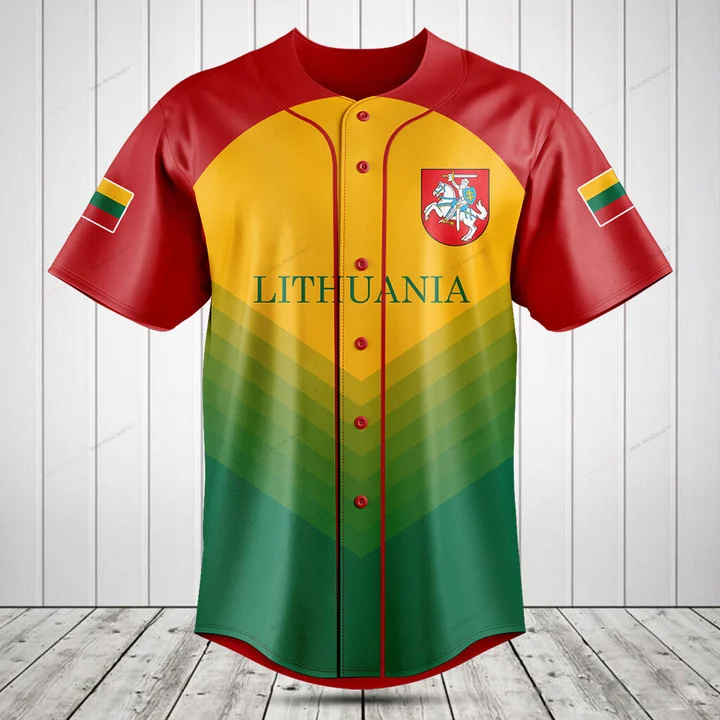 เสื้อเชิ้ตแขนสั้นลายธงชาติลิทั - Mens Fashion Baseball Jersey บทวิจารณ์และราคา