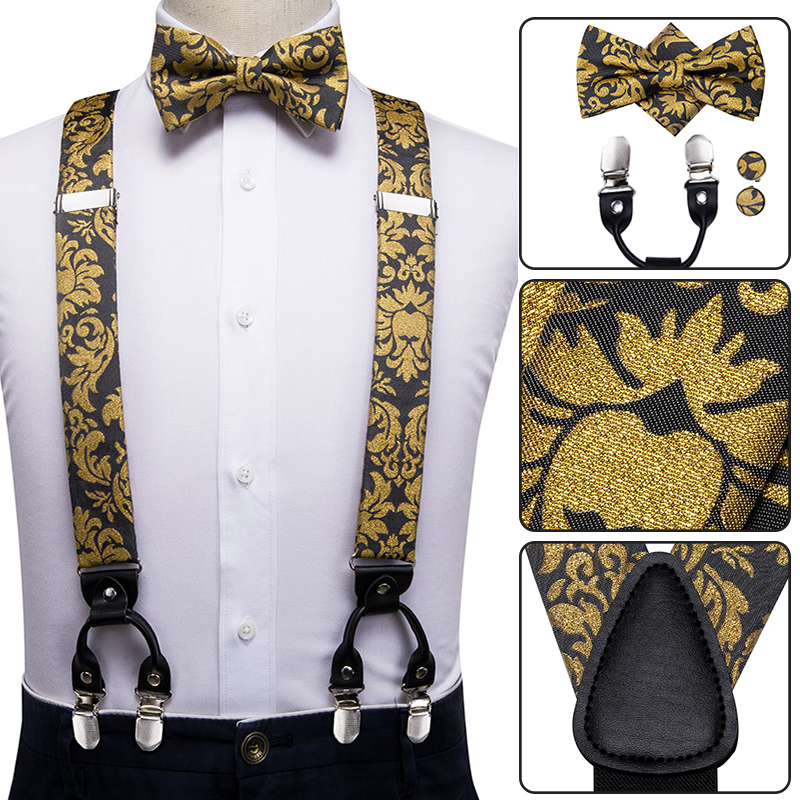Hi-Tie ผ้าไหมผู้ใหญ่ชาย suspen - Suspenders Clip Men บทวิจารณ์และราคา